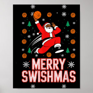 Poster Camisa de Basquete Meninos Pijamas de Natal Alegre