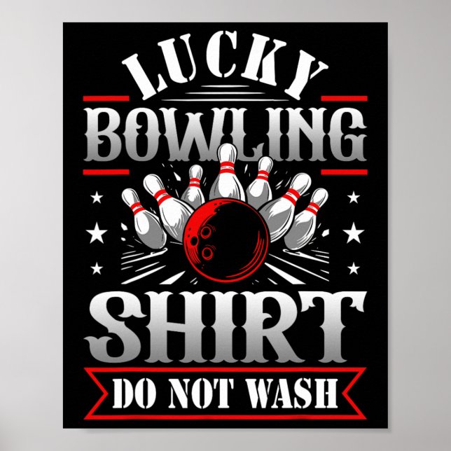 Poster Camisa De Boliche Sortuda Não Lave Jogos Engraçado (Frente)