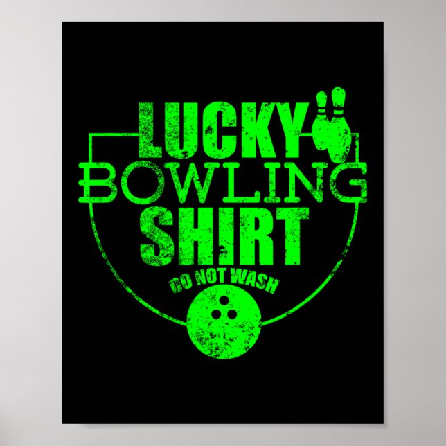 Poster Camisa De Boliche Sortuda Não Lave Uma Citação Eng (Frente)