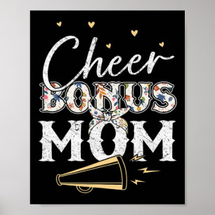 Poster Camisa de Bônus de Cheer Mom Leopardo Cheerleading