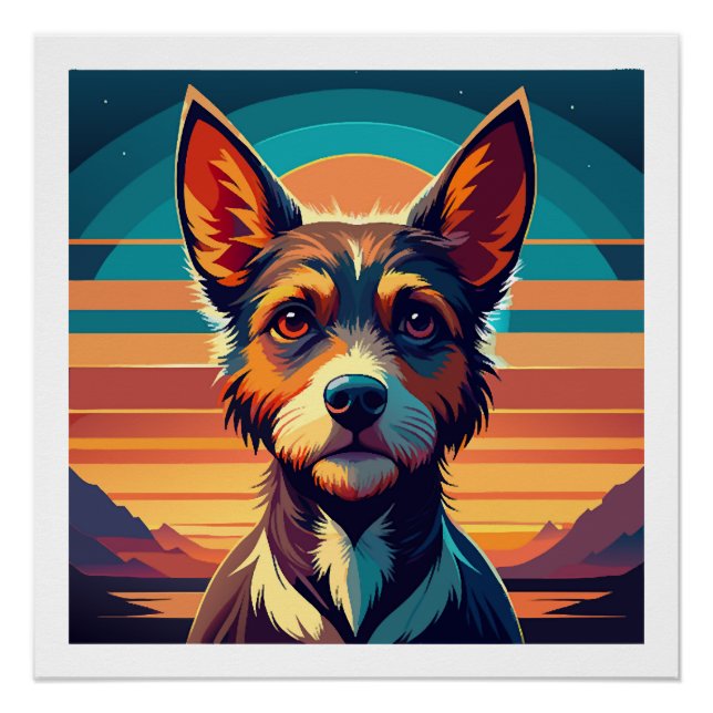 Póster Camisa de Cachorro Border Collie (Frente)