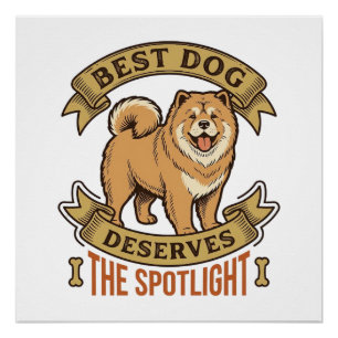 Póster Camisa de Cachorro Chow Chow Gravação Vintage Dive