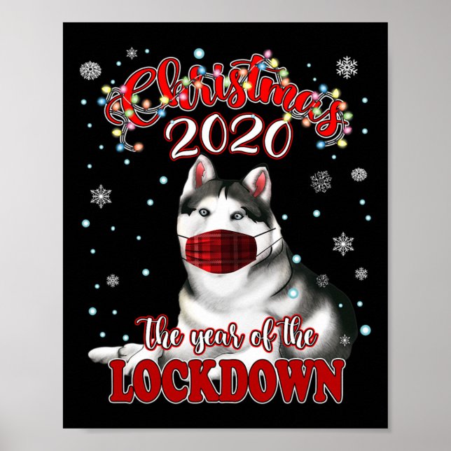 Poster Camisa de Cachorro Husky Siberiano Natal Quarenten (Frente)