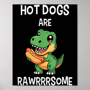 Poster Camisa de Cachorro-Quente Dinossauro T Rex Engraça