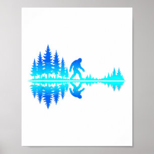 Poster Camisa de caminhada Bigfoot Amante da Natureza Flo