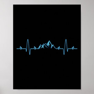 Poster Camisa de caminhada Montanhas Heartbeat - Montanhi