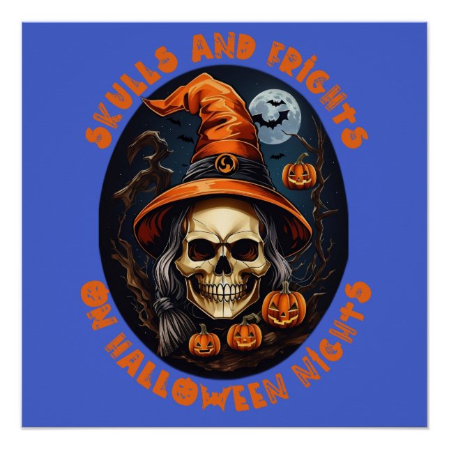 Póster Camisa de Caveira | Presentes de Halloween | Hallo (Frente)