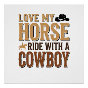 Póster Camisa de Citação de Cavalo e Cowboy Western Vinta