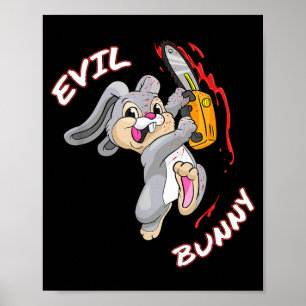Poster Camisa de Coelho Mau Halloween engraçado Coelho As
