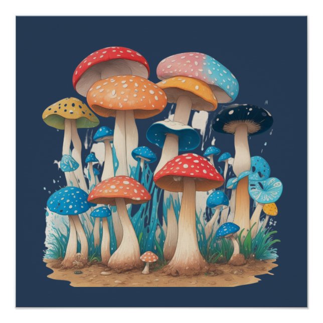 Póster Camisa de Cogumelo Psicotrópico | Botânico (Frente)