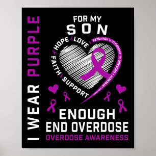 Poster Camisa de Conscientização do Fim do Overdose Roxo