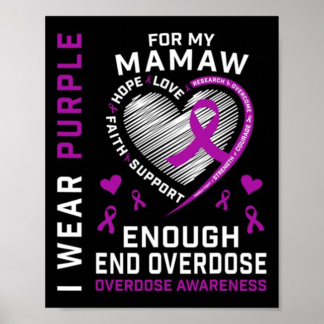 Poster Camisa de Conscientização sobre o Fim do Overdose  (Frente)