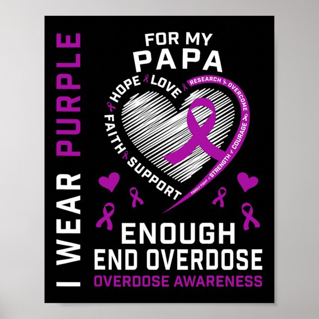 Poster Camisa de Conscientização sobre o Fim do Overdose  (Frente)
