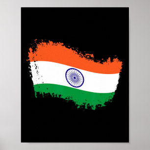 Poster Camisa de críquete da Índia Bandeira de críquete d