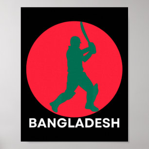 Poster Camisa de críquete de Ngladesh Bandeira de críquet