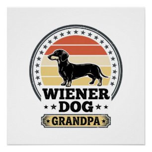 Póster Camisa de desenho de Dachshund avô cachorro salsic