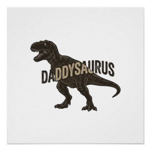 Póster Camisa de desenho de gravura vintage de dinossauro