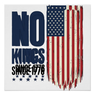 Póster Camisa de Design de Bandeira Patriótica Sem Reis D
