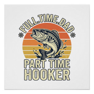 Póster Camisa de design de pesca engraçada para pai vinta