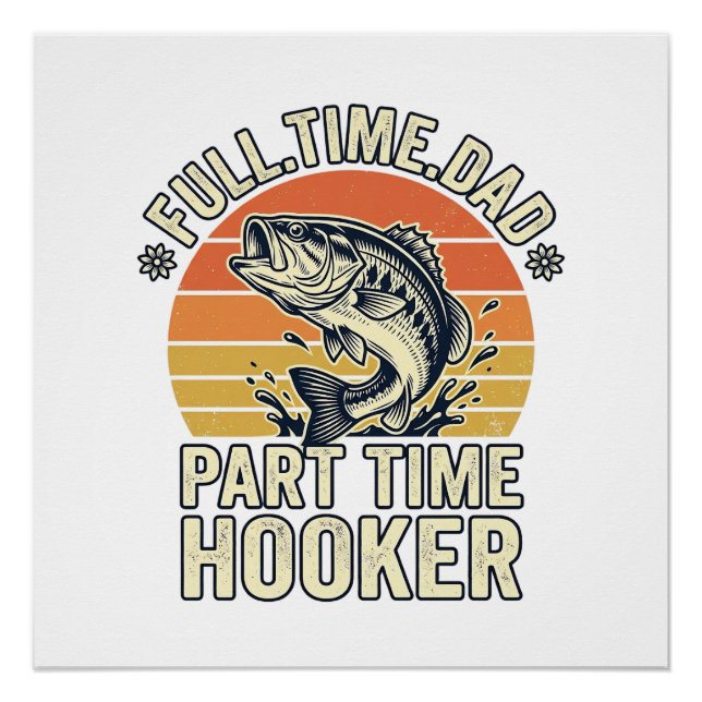 Póster Camisa de design de pesca engraçada para pai vinta (Frente)