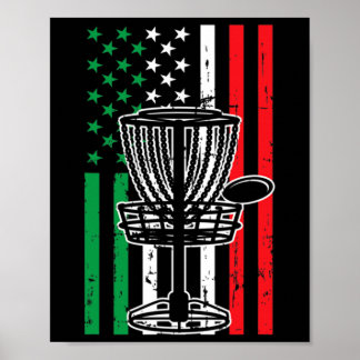 Poster Camisa de Disc Golf Itália Bandeira EUA Bandeira D