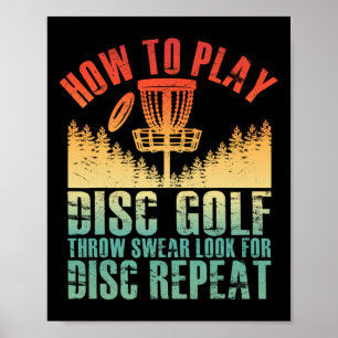 Poster Camisa de Disco Golf para Homens Pai Jogador de Di