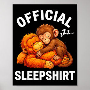 Poster Camisa de dormir animal fofo macaco de pelúcia abr