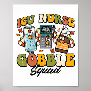 Poster Camisa de Enfermeira de UTI de Ação de Graças Gobb