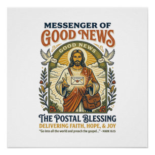 Póster Camisa de entrega de trabalhador postal de Jesus F