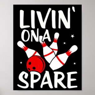 Poster Camisa de Equipe da Liga de Boliche Living On A Sp