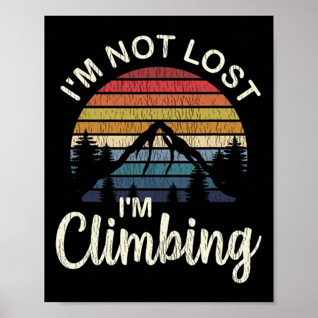 Poster Camisa de Escalada em Rocha - Presentes para Monta (Frente)