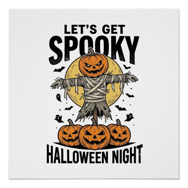 Póster Camisa de Espantalho de Abóbora Gráfico de Hallowe (Frente)