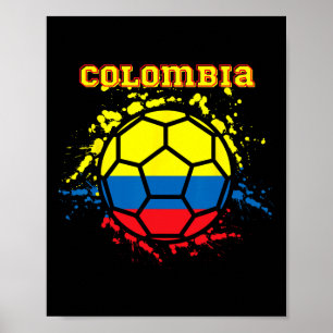 Poster Camisa de Fã de Futebol Bandeira Colombiana Futebo