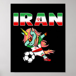 Poster Camisa de Fã de Futebol do Irã Unicórnio Verde Dab