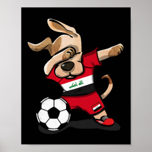 Poster Camisa de Fã de Futebol Iraquiano com Cachorro Dab