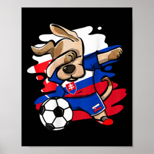 Poster Camisa de Fãs de Futebol da Eslováquia Dabbing Dog
