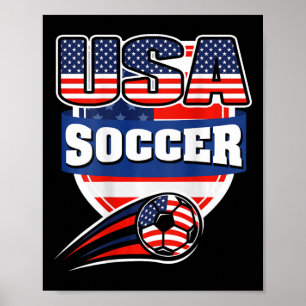 Poster Camisa de Fãs de Futebol Orgulhosamente Americanos