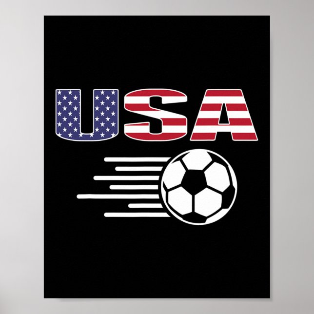 Poster Camisa de Fãs de Futebol Orgulhosamente Americanos (Frente)