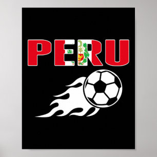 Poster Camisa de Fãs de Futebol Orgulhosos do Peru Bandei