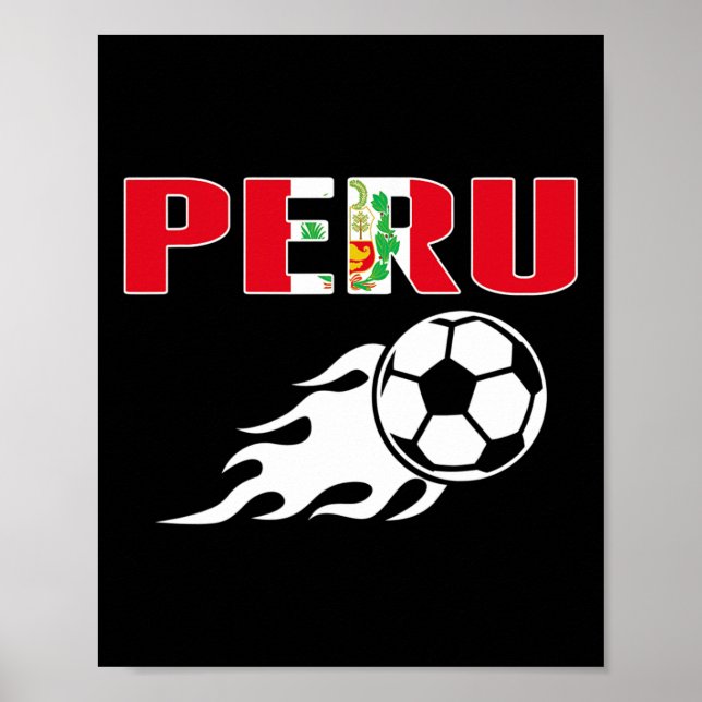 Poster Camisa de Fãs de Futebol Orgulhosos do Peru Bandei (Frente)