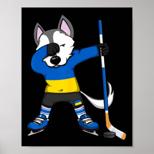 Poster Camisa de Fãs de Hóquei no Gelo da Ucrânia Husky D
