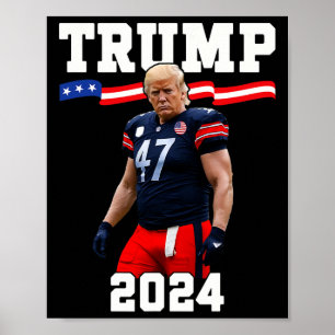 Poster Camisa de Futebol Americano Trump 47 2025 Bandeira