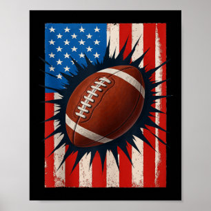 Poster Camisa de Futebol da Bandeira Americana 4 de Julho