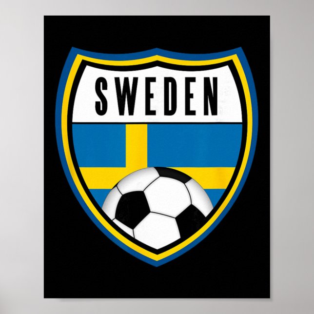 Poster Camisa de Futebol da Suécia Bandeira Sueca  (Frente)