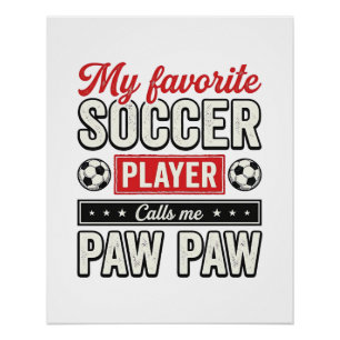 Póster Camisa de Futebol Paw Paw Vintage Design de Camisa
