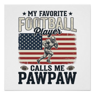 Póster Camisa de Futebol Pawpaw Vintage Bandeira American