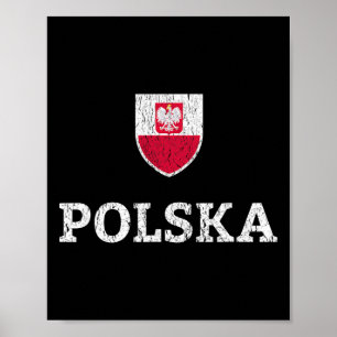 Poster Camisa de Futebol Vintage da Polônia Soccer Jersey