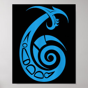 Poster Camisa de Gancho de Peixe Tribal - Pesca Tribal -