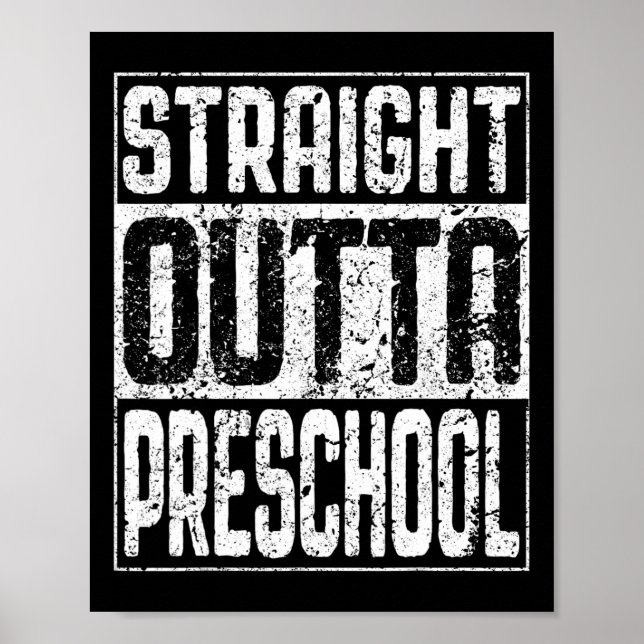 Poster Camisa de Graduação Pré-k fora da pré-escola (Frente)