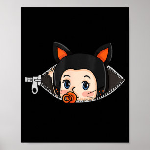 Poster Camisa de Gravidez de Halloween - Bebê com Orelhas